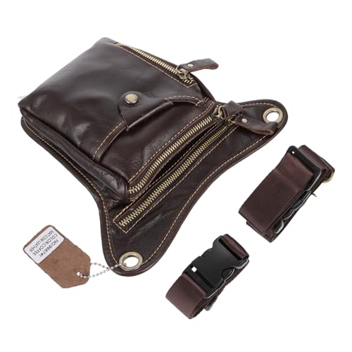 BIUDECO PU Beintasche Herren Vintage Stil Verstellbar Outdoor Sports Handytasche Multifunktional als Hüfttasche Umhängetasche und Crossbody für Radfahren Wandern und Alltag von BIUDECO