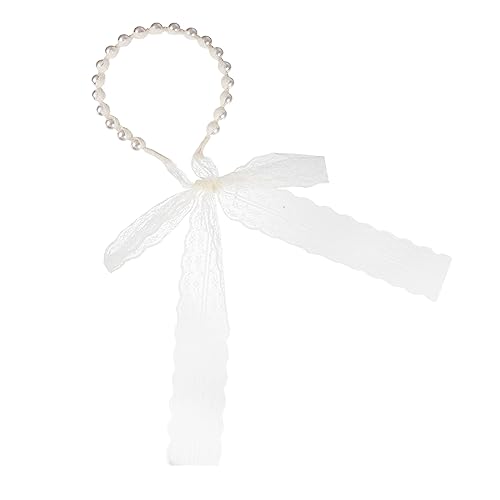 BIUDECO Haarband Aus Strass Brautkopfschmuck Für Die Hochzeit Hochzeitskopfschmuck Für Die Braut Altes Haarband Stirnbänder Für Brautjungfern Haarschmuck Mädchen Schleife Kunststoff Perle von BIUDECO