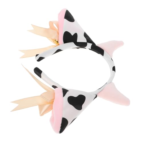 BIUDECO Plüsch Kuhhörner Stirnband mit Glocke Weiches Kostümzubehör für Erwachsene Karneval Halloween Party Cosplay Haarreif mit Niedlichem Kuhdesign und Kuscheligem Material von BIUDECO
