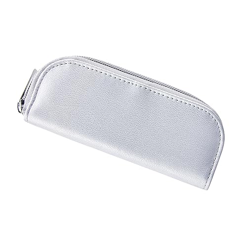 BIUDECO Portable Kosmetiktasche Aus Pu-Leder wasserdichte Reißverschlusstasche Für Frauen Für Reisen Make-up Und Toilettenartikel Silber b von BIUDECO