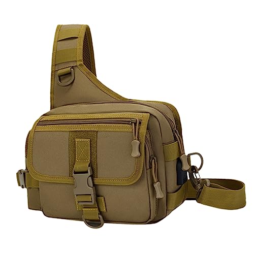 BIUDECO Multifunktionale Schultertasche Für Outdoor-aktivitäten Leichte Strapazierfähige Umhängetasche Für Camping Wandern Radfahren Und Freizeit Herren Und Damen Tasche Wolfbraun von BIUDECO