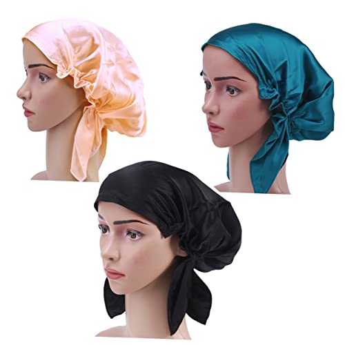 BIUDECO Schlafmütze Aus Maulbeerseide Für Lange Haare Elastischer Hut Für Damen Und Mädchen Weich Und Atmungsaktiv von BIUDECO
