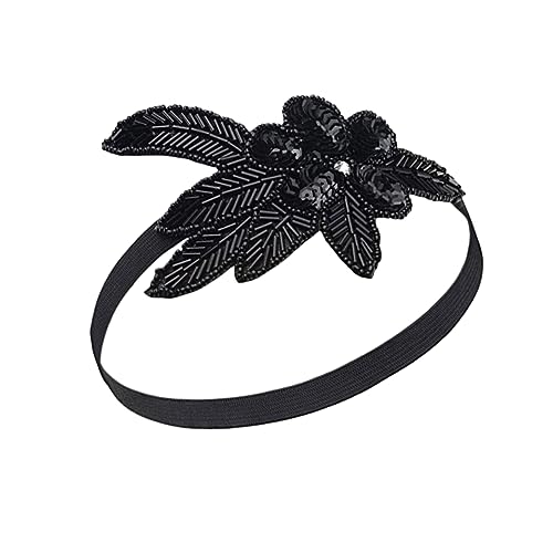 BIUDECO Schwarzes Pailletten Haarband Damen Leichtes Komfortables Party Haaraccessoire Einzigartiges Design Geeignet für Geburtstag und Festliche Anlässe von BIUDECO