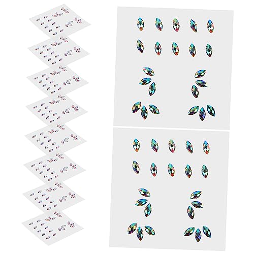 BIUDECO Selbstklebende Aufkleber mit Strasssteinen für Das Gesicht 10 Blatt Packung Körper-edelsteine Haar-edelsteine Dekorative Aufkleber für Gesicht und Körperschmuck von BIUDECO