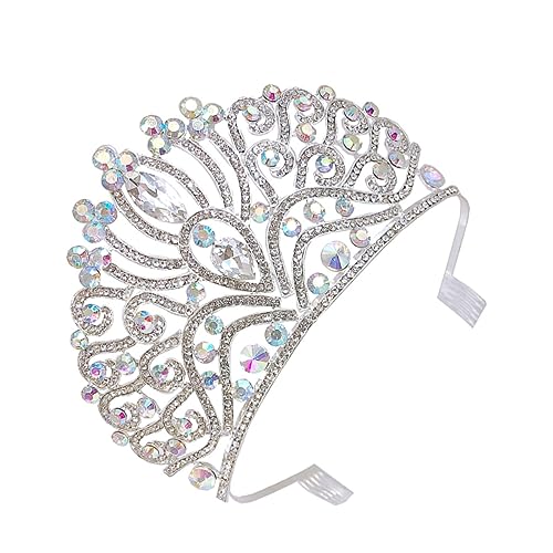 BIUDECO Shiny Rhinestone Hochzeit Krone Braut Diadem Strass Tiara für Frauen Hochzeitsfeier Brautschmuck Langlebig Leicht von BIUDECO