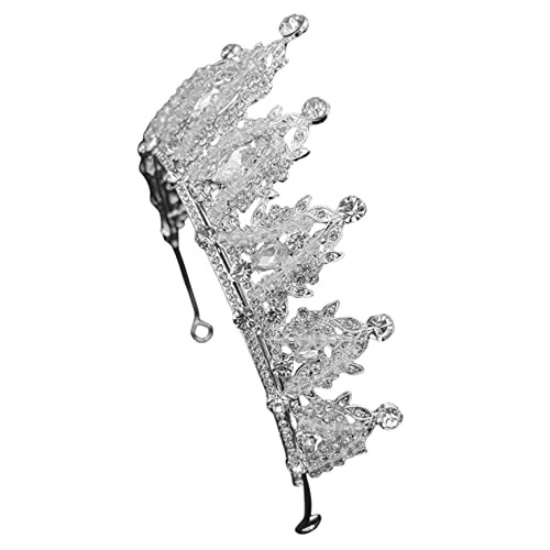 BIUDECO Silberne Braut Tiara mit Strasssteinen Handgefertigte Krone für Damen und Mädchen Leichtes Hochzeits Haaraccessoire Kopfbedeckung für Hochzeit Verlobung und Festliche Anlässe von BIUDECO