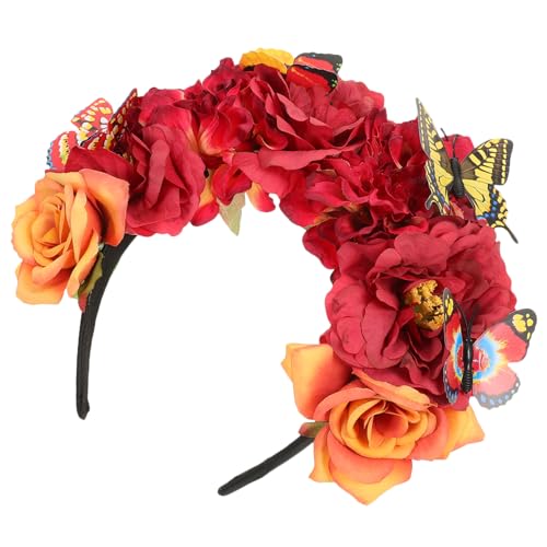 BIUDECO Schmetterlings-kopfbedeckung Für Damen Blumen-stirnband Im Modischen Gothic-look Dekoration Für Halloween Cosplay von BIUDECO