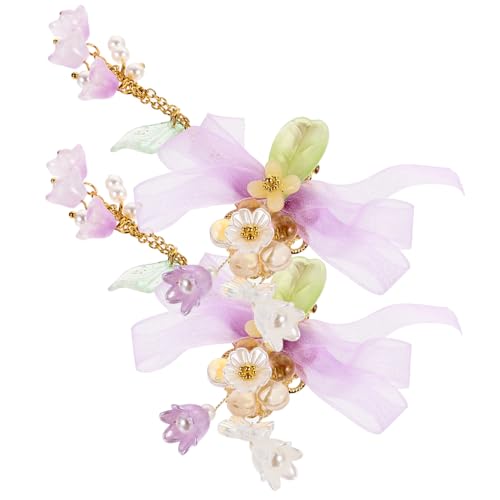 BIUDECO Tassel Haarclips für Mädchen Bunte Blumen Haarspangen Haarschmuck aus Hautfreundlichem Material Modisch und Sicher für Alltag und Besondere Anlässe von BIUDECO