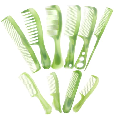 BIUDECO Teiliges Haarstyling Langlebigem Kunststoff Entwirrt Sanft Nasses und Trockenes Haar Ergonomische Haarschneidekämme für Männer und Frauen für Friseur und Heimgebrauch Grün von BIUDECO