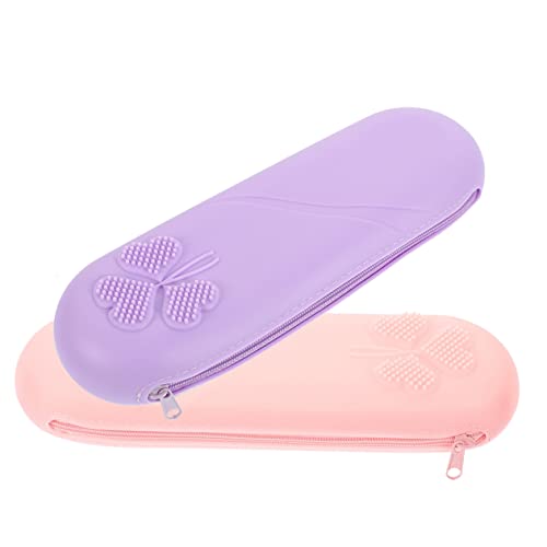 BIUDECO 2stücke Kosmetiktäschchen Aus Silikon Make-up-pinseltasche Mit Reißverschluss Organizer Für Kosmetikpinsel Reise-Make-up-werkzeugtasche Zum Aufbewahren Von Beauty-Tools von BIUDECO