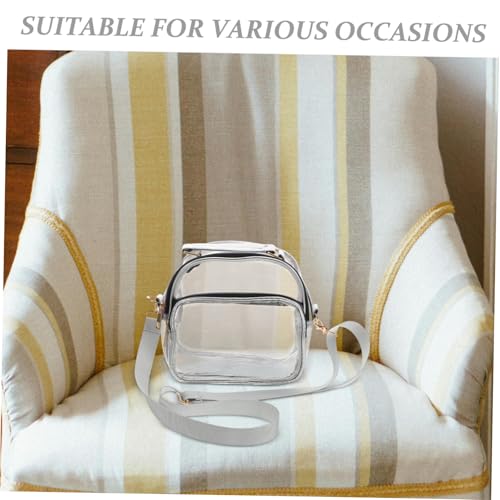 BIUDECO Transparente Damen Crossbody Tasche PVC Handtasche Geruchlos Verstellbarer Schulterriemen Vielseitig Tragbar für Arbeit Konzert Sport Events von BIUDECO