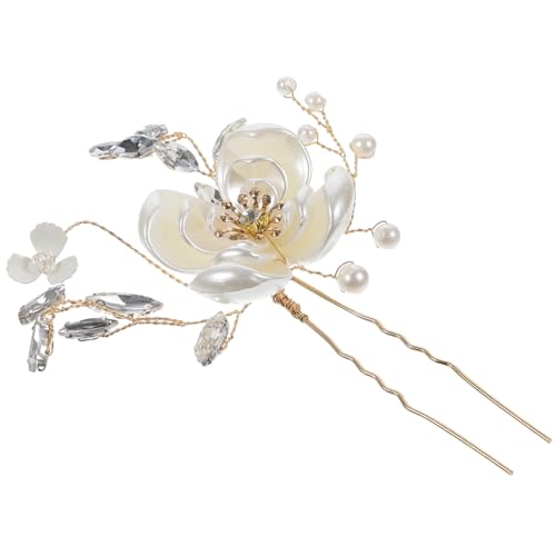 BIUDECO U Förmige Haarnadel mit Kristallblume Mehrlagig Goldfarben Braut Haarschmuck für Hochzeit Modisches Haaraccessoire für Damen Festliche Frisuren von BIUDECO