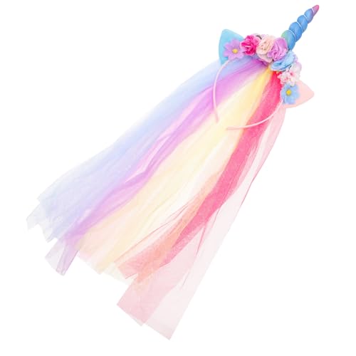 BIUDECO Veil Haarreif mit Einhorn Design für Festliche Haarschmuck Accessoires für Geburtstagsfeiern und Cosplay von BIUDECO