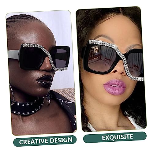 BIUDECO Vintage Damen Sonnenbrille Retro Stil Quadratisch Große Rahmen Modisch Elegant UV Schutz Geeignet für Sommerparty Strand Geburtstag Fotoshooting von BIUDECO