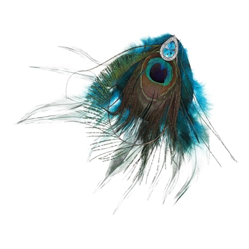 BIUDECO Vintage Pfauenfeder Haarspange Mit Funkelndem Strass Retro Haaraccessoire Für Frauen Für Hochzeiten Partys Und Besondere Anlässe Seitlicher Clip Für Stilvolles Haarstyling von BIUDECO
