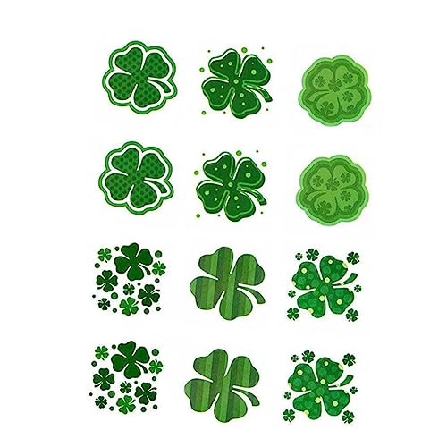 BIUDECO 72stücke Kleeblatt Tattoos Temporäre Aufkleber Für Einfach Anwendbar Für Patrick's Day Partys Und Dekorationen Gesicht Körper Aufkleber von BIUDECO