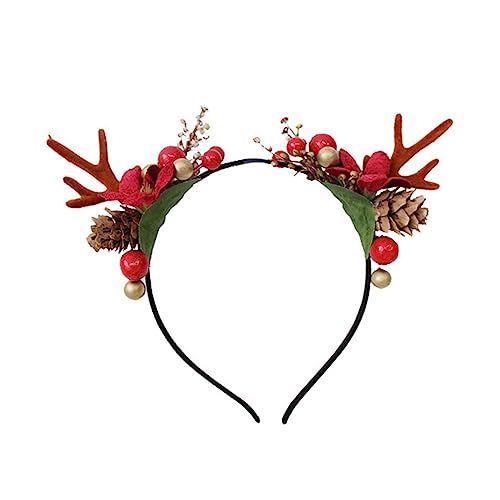 BIUDECO Weihnachtliches Stirnband mit Weichen Hirschgeweihen Hautfreundlich und Bequem Geeignet für Mädchen und Frauen als Festliches Haar Accessoire für Party Karneval und von BIUDECO