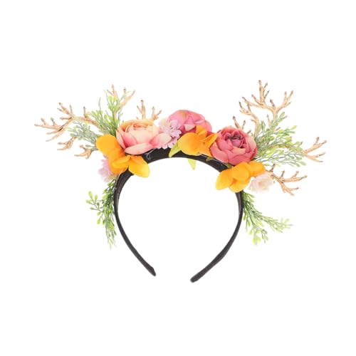 BIUDECO Weihnachtsgeweih Stirnbänder Blumen Haarreifen Feiertags Kopfschmuck Simulations Zweig Haar Accessoires Für Festtagsfeiern Party Outfits Und Karneval Dekorationen von BIUDECO