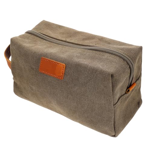 BIUDECO wasserdichte Canvas Kosmetiktasche Vintage Kulturtasche Reise Make Up Organizer Handtasche für Damen und Herren Praktische Aufbewahrungstasche aus Robustem Material von BIUDECO