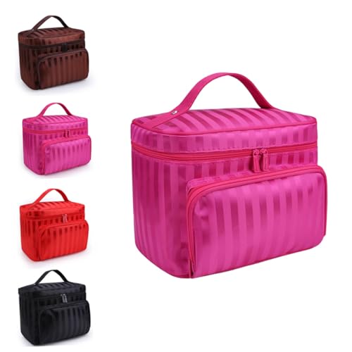 BIUDECO wasserdichte Kosmetiktasche Großes Fassungsvermögen mit Reißverschluss Streifen Kulturbeutel Reise Make Up Organizer Damen von BIUDECO