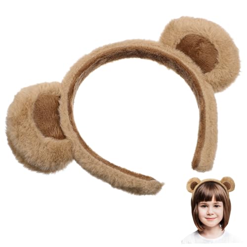 BIUDECO Kreatives Bärenohr Haarband Aus Einzigartiges Stirnband Für Partys Hochzeiten Und Freizeit Bezauberndes Haarschmuck-accessoire Für Damen Camel von BIUDECO