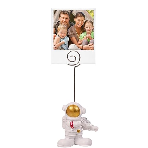 Schreibtisch-Fotohalter | Memo-Halter-Clip,Astronaut Gloden Desktop-Ständer, Mini-niedlicher Memo-Halter, kreative Harz-Clip-Foto-Display-Clips für Gastgeschenke, Dekorationen, von BIUDUI