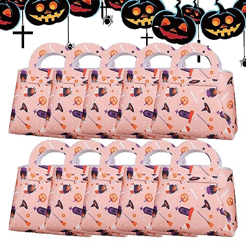 Süßes oder Saures Taschen | Süßes oder Saures Tragetaschen 10 Stück,Wiederverwendbare Halloween-Partygeschenke, Geschenktüten für Leckereien, Snacks, Goodie-Bags, Partyzubehör Biudui von BIUDUI