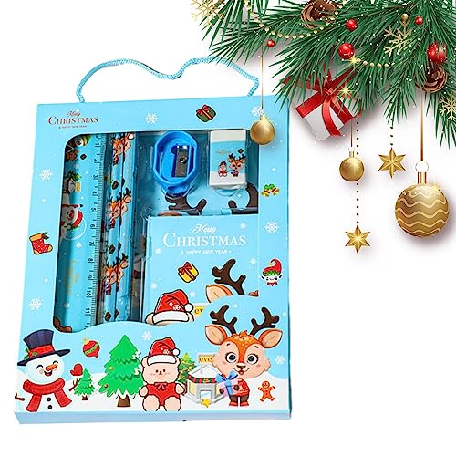 Weihnachts-Briefpapier-Geschenkset | 6-teiliges Geschenkbox-Set für Schreibwaren für Studenten | Schreibwarenzubehör für festliche Atmosphäre für Kindergartenpreise, Weihnachtsgeschenke, Biudui von BIUDUI