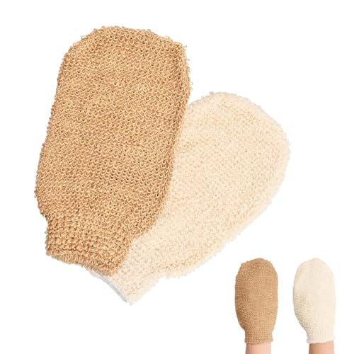 2 Stück Duschhandschuhe, Körper Peelinghandschuh, Baumwolle Scrubhandschuh, Doppelseitig Duschhandschuhe, Dusche schrubben Handschuhe Peeling Werkzeuge für Männer Frauen Kinder von BIVBWQU