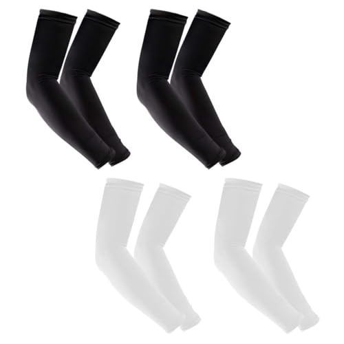 4 Paar Armlinge Kompression Arm Ärmel Sonnenschutz Armstulpen mit Daumenloch Sonnenschutz Arm Sleeves UV-Schutz Armlinge für Männer Frauen Kinder Outdoor Aktivitäten Kühlung Arm Warmer Armstulpen von BIVBWQU