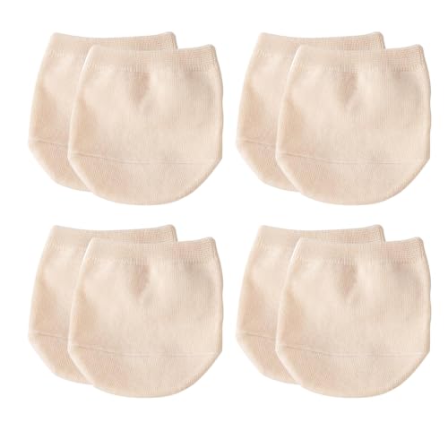 BIVBWQU 4 Paar Damen Zehlinge Füßlinge Halbsocken mit Siliconpad Ballerina Socken Unsichtbare Halbsocken Atmungsaktive Rutschfeste Vorfußsocken Zehentopper Liner für Ballerina High Heels von BIVBWQU