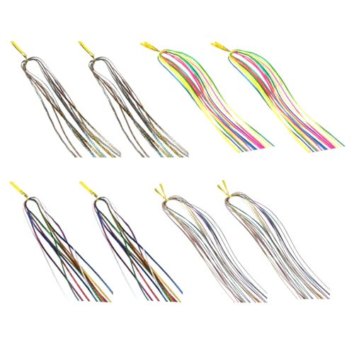 62 Stück Buntes Haarschnüre für Zöpfe, Buntes Haarlametta Glitzernde, Regenbogen Tinsel Hair Extensions, Regenbogen Haarzöpfe, DIY Pferdeschwanz-Zöpfe Haarverlängerung Haarteile für Frauen Mädchen von BIVBWQU