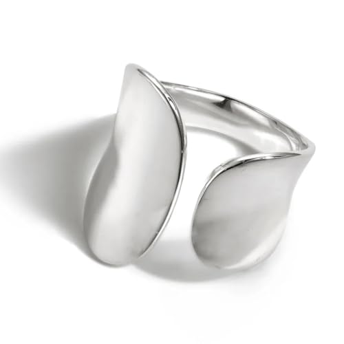 Ringe Unregelmäßige Öffnen Ringe Breiter Ringe für Damen Verstellbarer Geometrische Unregelmäßige Offene Fingerringe Übertriebener Punk-Schmuck Für Frauen Mädchen von BIVBWQU