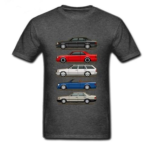 2020 Stack of W124 E Class Men T Shirts Round Collar Tops Short Sleeve O-Neck Tshirt Men Youth Car Styling T-Shirt Grey XXL von BIYAN