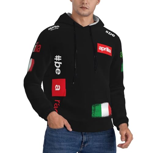 BIYEH Italienischer Motorrad-Rennsport-Herren-Pullover mit Kapuze, Sweatshirt, langärmelig, modisch, athletisch, mit Tasche,, Jb-14, L von BIYEH