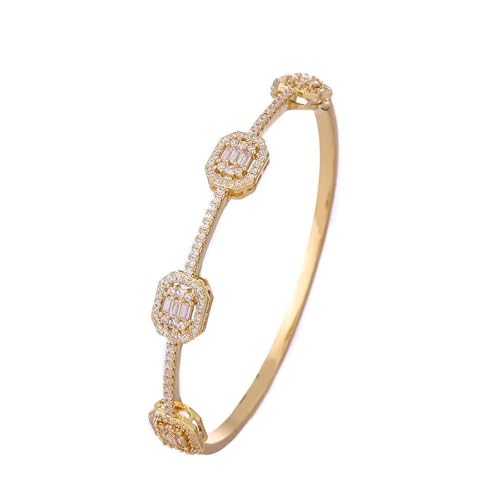 BIZTTLOG Leichtes Metall-Armband mit Edelsteinen – ovaler, mehrfarbiger Luxus-Damenschmuck, Schlichtes Handgelenk-Accessoire von BIZTTLOG