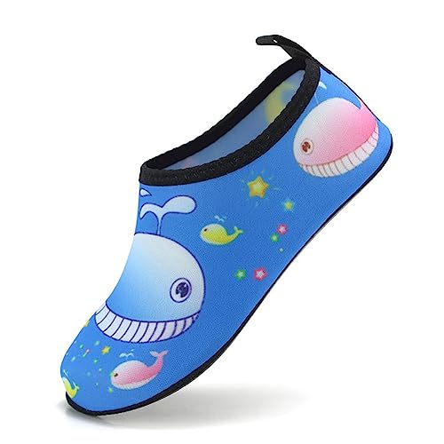 BIackPig Kinder Badeschuhe Mädchen Schwimmschuhe Junge Schnell Trocken Wasserschuhe Outdoor Aqua Schuhe Pool Yoga Hai-22-23 von BIackPig