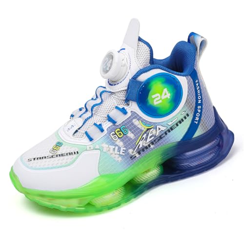 BIackPig Kinder Basketballschuhe Kinder Sportschuhe Twist Schnalle Turnschuhe Jungen und Mädchen Basketballschuhe Bai LAN 30 EU von BIackPig