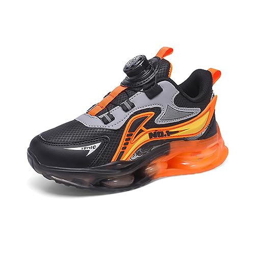 BIackPig Kinder Professionelle Laufschuhe Sportschuhe Mode Atmungsaktiv Outdoor Sport Sneaker Turnschuhe für Jungen Mädche orange 38 EU von BIackPig