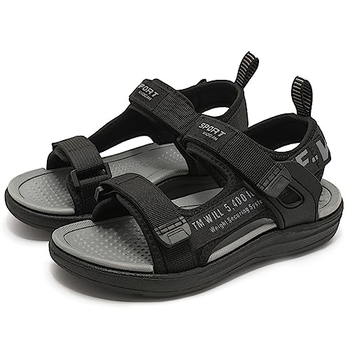 BIackPig Kinder Sandalen für Jungen Mädchen Sommer Schwarz 35 EU von BIackPig