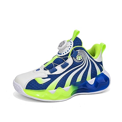 BIackPig Kinder Sneaker Basketballschuhe Herren Sneaker Sportschuhe Jungen Turnschuhe Laufschuhe Fluoreszierendes Grün 32 EU von BIackPig