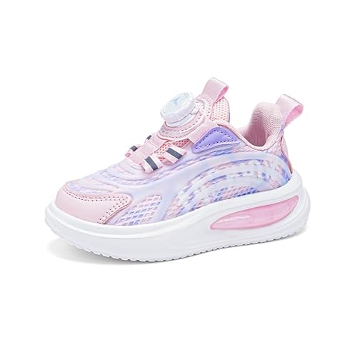 BIackPig Kinderschuhe Atmungsaktiv Jungen Sportschuhe Mädchen Turnschuhe Laufschuhe mit Klettverschluss und rutschfest Leicht Halle Sohle Rosa 30 EU von BIackPig