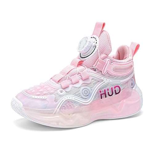 BIackPig Kinderschuhe Atmungsaktiv Jungen Sportschuhe Mädchen Turnschuhe Laufschuhe mit Klettverschluss und rutschfest Leicht Halle Sohle Rosa36 EU von BIackPig