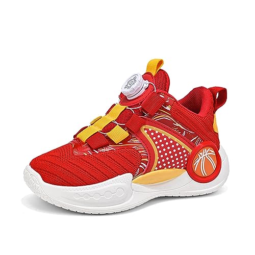 BIackPig Kinderschuhe Atmungsaktiv Jungen Sportschuhe Mädchen Turnschuhe Laufschuhe mit Klettverschluss und rutschfest Sohle 30EU-39EU rot 32 EU von BIackPig