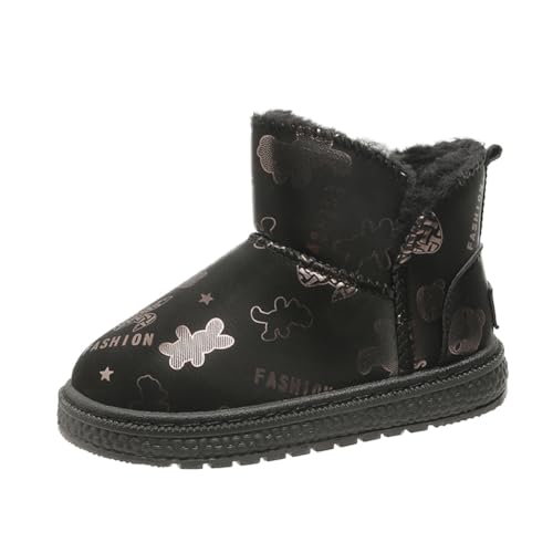 BIackPig Unisex Kinder Winter Puff Boot Kids Schneestiefel schwarz 33 EU von BIackPig