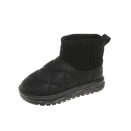 BIackPig Winterstiefel für Mädchen Jungen Winterschuhe Warm Gefüttert Winterboots Outdoor rutschfeste Schneestiefel Kinder schwarz 28 EU von BIackPig