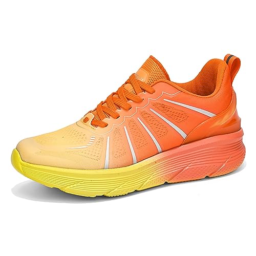 Herren Walkingschuhe Turnschuhe Fitnessstudio Sportschuhe Sneaker Running Tennis Schuhe Freizeit Straßenlaufschuhe Fashion Leichtgewichts Atmungsaktiv Schlüpfen Schuhe orange 40EU von BIackPig