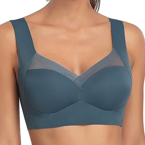 Klassische BHS für Damen, Haltungskorrektur BH, Ohne BüGel Push Up Bra Für Seniorinnen Grün L von BIackPig