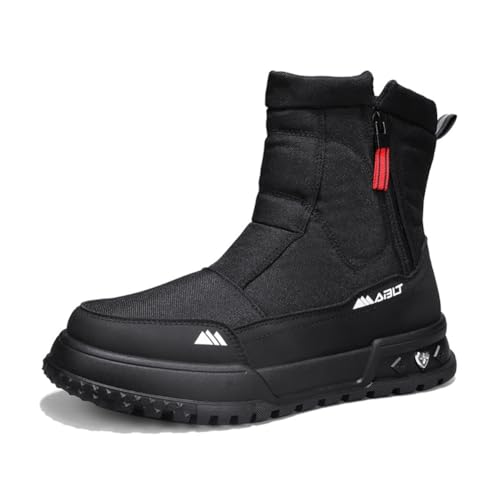 Winterstiefel Herren Winterschuhe Schneestiefel Warm Gefüttert Wanderschuhe Schneestiefel Rutschfest Wanderschuhe Trekkingschuhe Stiefel Herren Outdoor Wanderstiefel Leichte Boots Schwarz 44EU von BIackPig