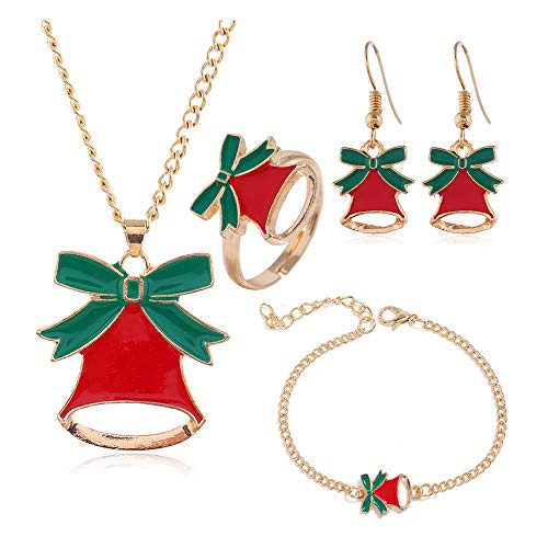 BJ-SHOP Weihnachten Schmuck Geschenke Set für Frauen Mädchen Kinder Weihnachtshalskette Set Ohrringe Armband Ring Halskette für Weihnachten BJ-SHOP Weihnachten Schmuck Geschenke Set für Frauen Mädchen Kinder Weihnachtshalskette Set Ohrringe Armband Ring Halskette für Weihnachten von BJ-SHOP